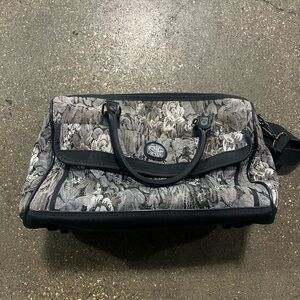 Floral Black and Gray Travel Bag